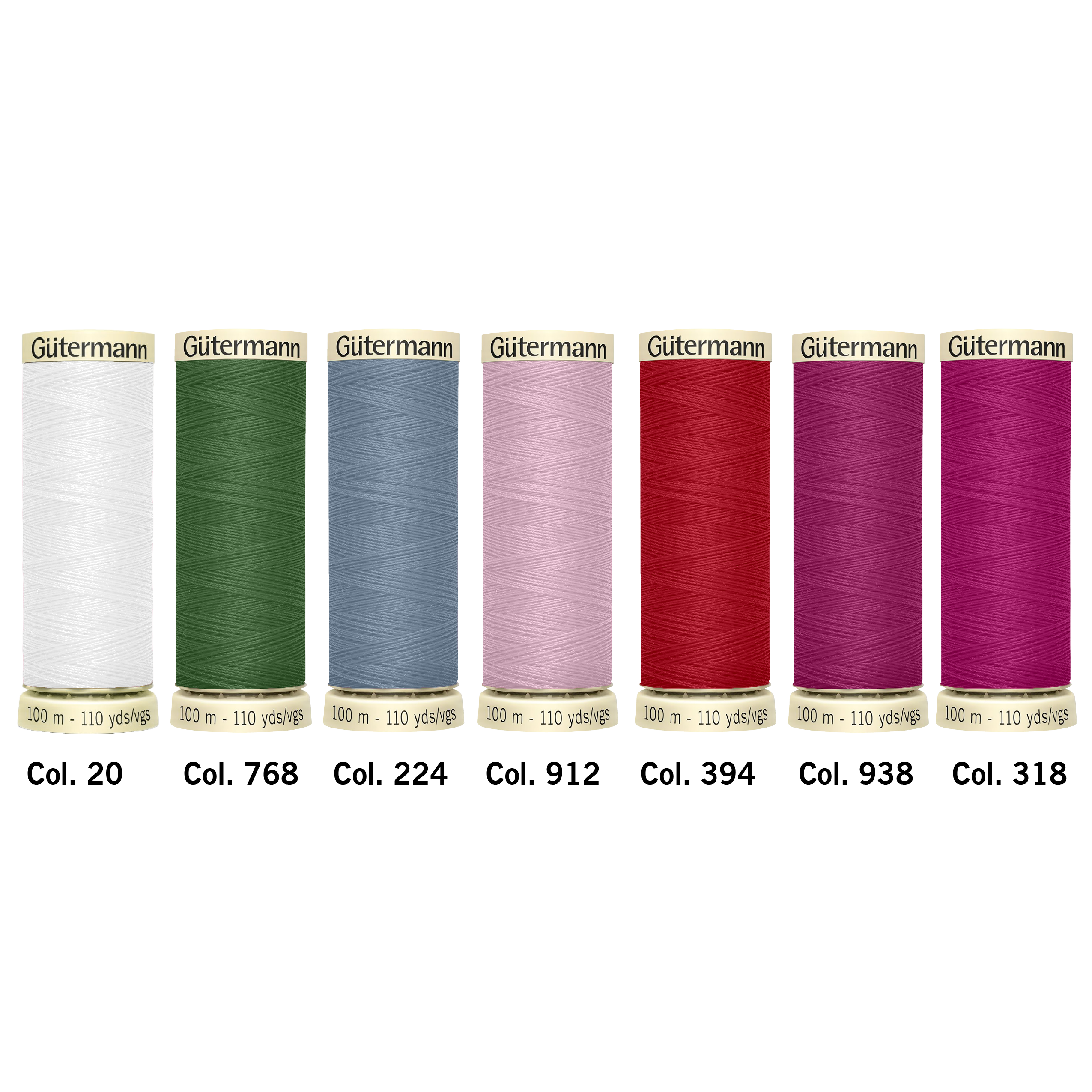 Blister con 7 carretes de hilo Gütermann Coselotodo 100m Colección Otoño Invierno Colores Clásicos